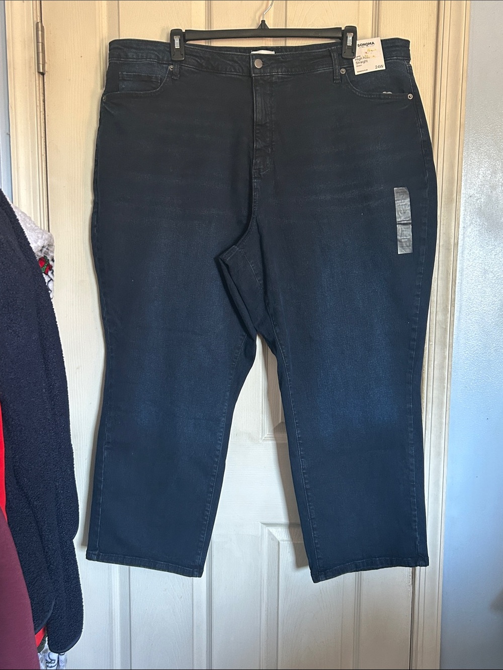 NWT Sonoma curvy high rise straight leg rinse wash jeans size 24W